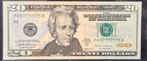 Dollar bill fancy serial - $20,